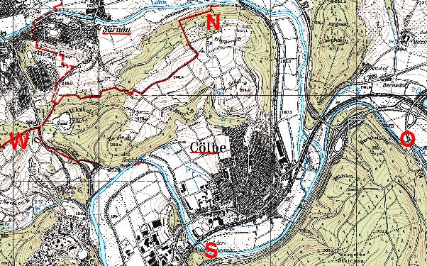 Kartenausschnitt der Gemeinde Cölbe mit den Ortsteilen und dem Einsatzgebiet